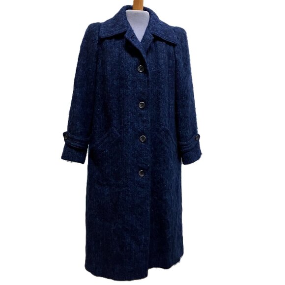Bardolino Luxury Mohair Wool Coat Variegated Blue Vintage Anna Collection - Picture 12 of 12